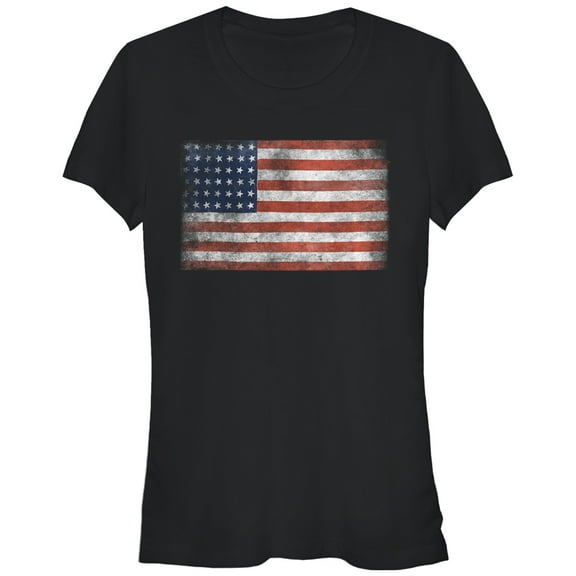 Junior's Lost Gods USA Flag  Graphic Tee Black Small