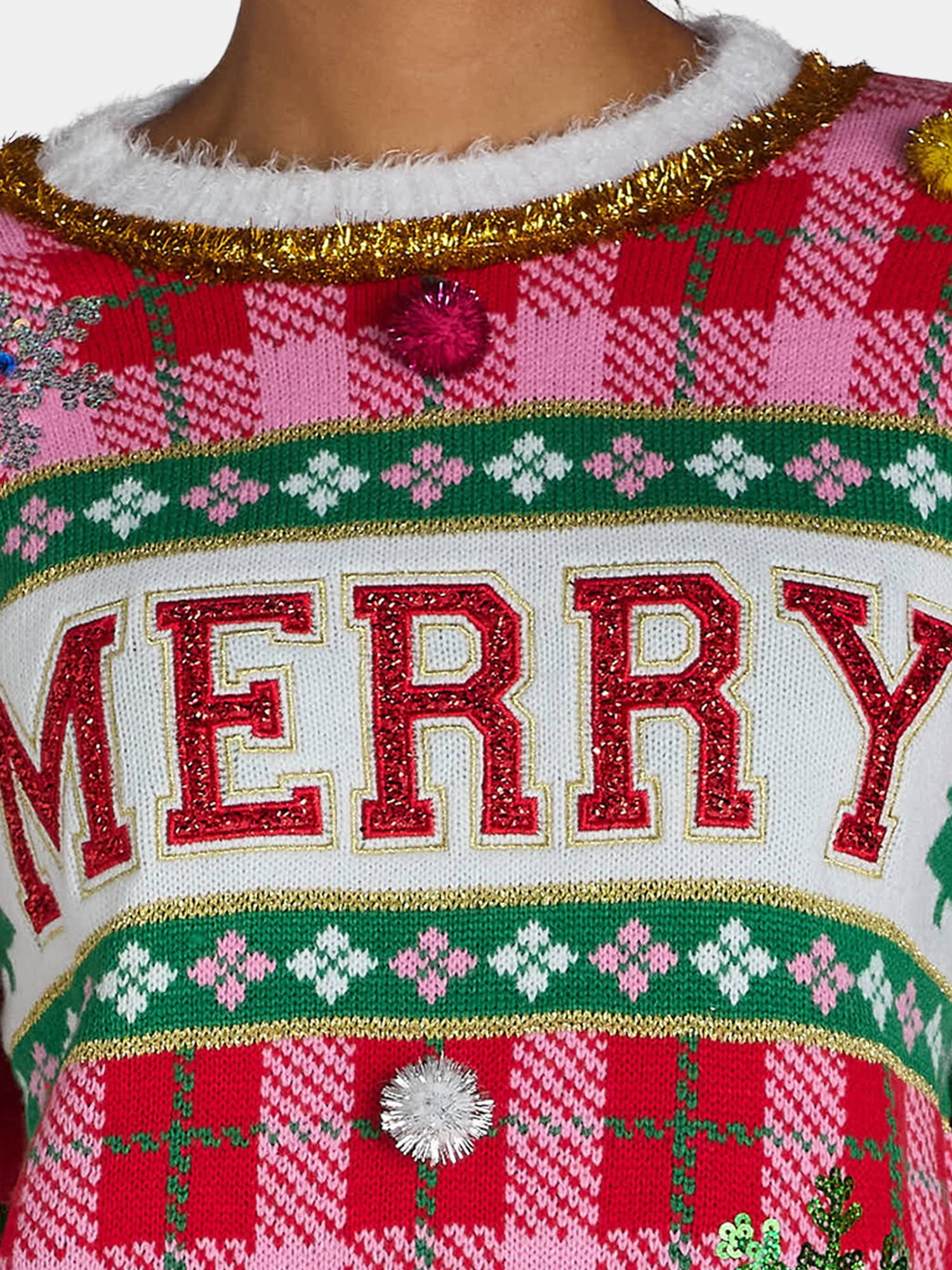 Holiday Time Embellished Sweater, Women’s, Sizes XS-3X