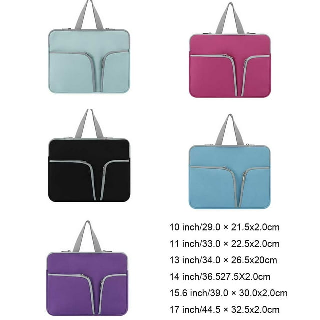 mmirethe Housse pour Ordinateur Portable avec Poignée, Étui Imperméable pour Ordinateur Bloc-Notes, Sac de Transport Portable, Pochette, Compartiments de Transport, Rangement, Vert, 17 Pouces