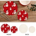 thumbnail image 4 of GZHJMY Christmas Snowman Round Trivets Pot Holders 2 Pcs, Heat Resistant Cotton Thread Weave Trivets for Hot Dishes, Cooking, Baking, Farmhouse, Kitchen Decor for Kitchen Pans Bowl Teapot, 4 of 7