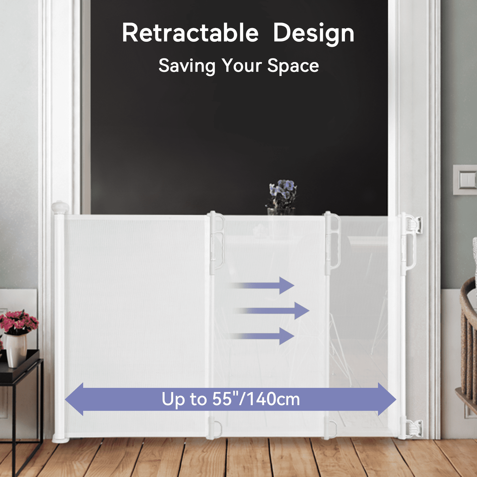 Momcozy Retractable Baby Gate, 33" Tall, Extends up to 55" Wide
