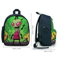 thumbnail image 2 of Invader Zim Animation Schoolbag Backpack Lightweight Daypack Adjustable Satchel Bookbag Shoulders Rucksack Travel Bag, 2 of 6