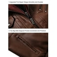 thumbnail image 6 of FEDTOSING Men's Faux Leather Jacket Retro Zip-UP Stand Collar Motorcycle Bomber Jackets with Removable Hood, 6 of 6