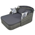 thumbnail image 4 of Harper & Bright Designs Outdoor Sunbed with Adjustable Canopy for Two Person Patio Chaise Double Lounger for Beach Backyard, Gray, 4 of 13