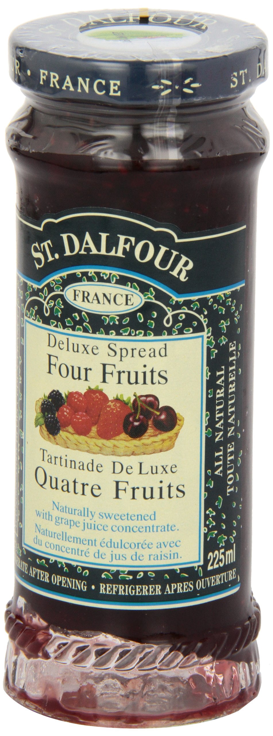 Charles Jacquin-St.Dalfour Consrv, 4 Fruits, 100%Fruit, 10-Ounce (Pack of 6)