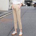 thumbnail image 4 of Maternity Work Pants High Waisted Straight Leg with Belly Support Comfortable Breathable Fabric, 4 of 9