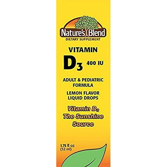 Nature's Blend Vitamin D3 Drops, 400 IU, 1.75 fl oz per Bottle