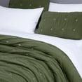 thumbnail image 5 of Chezmoi Collection Corduroy Twin Quilt Set Olive Green, 2-Piece Luxury Soft Cross Stitch Polyester Corduory Lightweight Bedspread, 1 Quilt 68 in x 90 in and 1 Pillow Sham 20 in x 26 in, 5 of 9