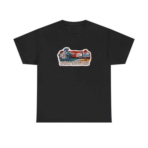 Wet Willy Mailbox World Industries '01 Skateboard Vintage Classic TShirt Print - Black / M