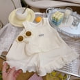 thumbnail image 2 of KPOPLK Toddler Girl Clothes 2 Piece Summer Teen Girls Sleeveless Top Dress and Leggings Shorts Set Kids Summer Outfits(18-24 Months,White), 2 of 8
