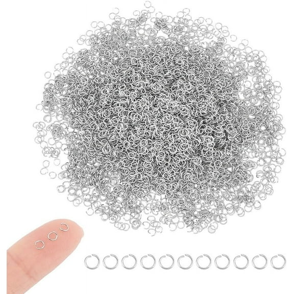 1000Pcs 3mm Jump Rings 26 Gauge Stainless Steel Open Jump Rings Round Jump Rings Jewelry Accessories for DIY Bracelet Earring Jewelry Making, Necklace Repair