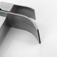 thumbnail image 6 of Waterfall Spout Bathroom Vessel Faucet, Tall Waterfall Single Handle One Hole Deck Mount Mixer Bowl Tap with Large Rectangular Spout, Bar Sink Faucet Lavatory Vanity with Overflow, Brushed Nickel, 6 of 7