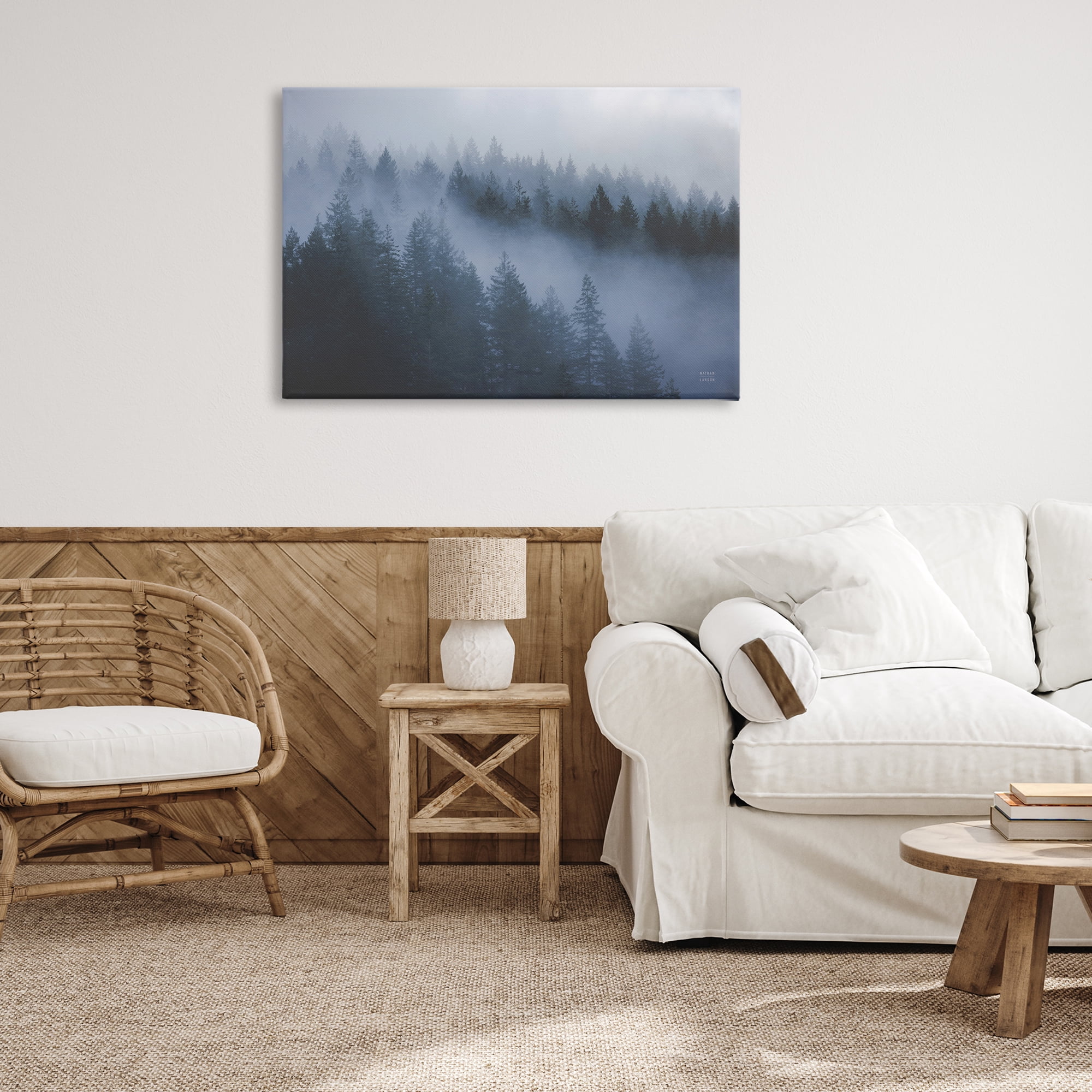 Stupell Industries Fog Filled Trees Landscape Landscape & Nature Photography Wrapped Canvas Art Print Wall Art, 36 x 24