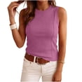 thumbnail image 5 of FengLS Women's Sleeveless Tank Ribbed Fitted Fitness Sports Short Tops Crew Neck Sleeveless Tank Tops Comfortable Outdoor Vest, 5 of 7