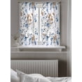 thumbnail image 5 of Blue Brown Spring Floral Curtains 45 Inch Length, Sheer Curtains for Bedroom Living Room Window Summer Botanical Art Rod Pocket Voile Drapes Kitchen Curtains Small Half Window 42"x45" 2 Panels, 5 of 6
