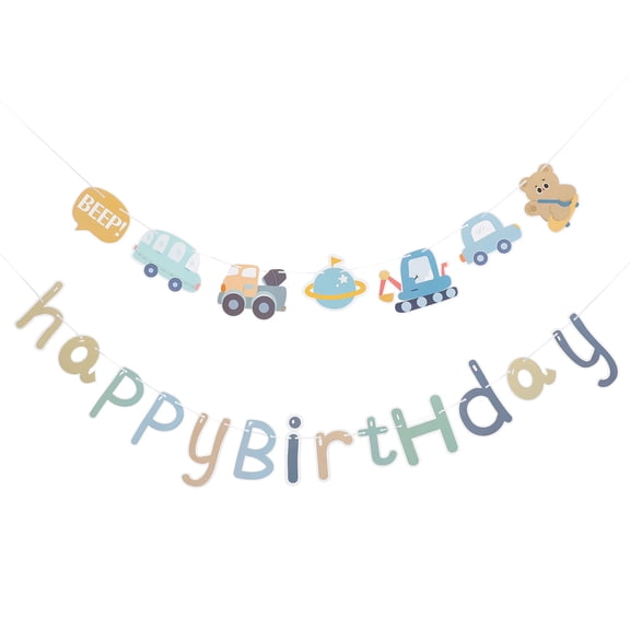 Pavo 1 Set of Boys Birthday Party Banner Cartoon Fancy Backdrop Banner Birthday Party Layout Prop