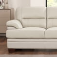 thumbnail image 6 of Hydeline Luxor Top Grain Leather Loveseat Vanilla White with Tapered Legs Memory Foam and Springs Seating, 6 of 8