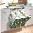 thumbnail image 2 of Yayeee Magnetic Dishwasher Cover for The Front Decoration Home Kitchen Machine Sticker Protector, Orange Flowers, 2 of 6