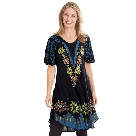 Embroidered A-Line Top