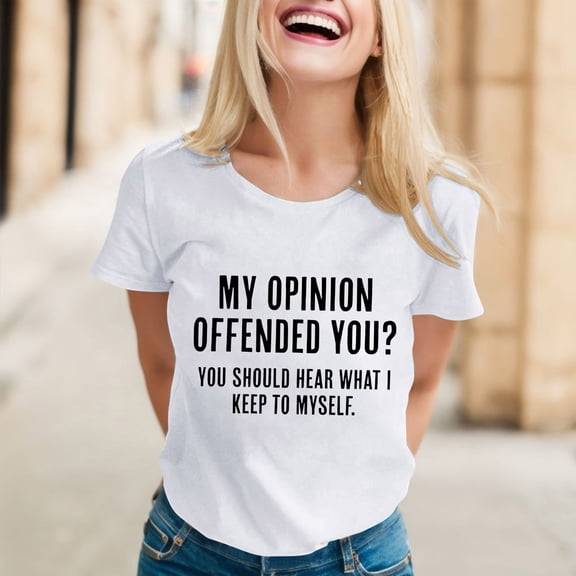 Yuhangmm Womens T Shirts Women's T-Shirts Womens Sarcastic T Shirts With Funny Sayings Novelty Graphic Tees For Women White S