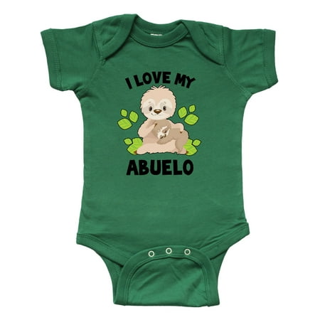 

Inktastic Cute Sloth I Love My Abuelo with Green Leaves Gift Baby Boy or Baby Girl Bodysuit