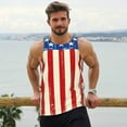 thumbnail image 6 of Logiee America Flags2 Print Men's Workout Tank Top,Quick Dry Workout Tank Top,Gym Muscle Tee,Fitness Bodybuilding Sleeveless T Shirt-3X-Large, 6 of 7