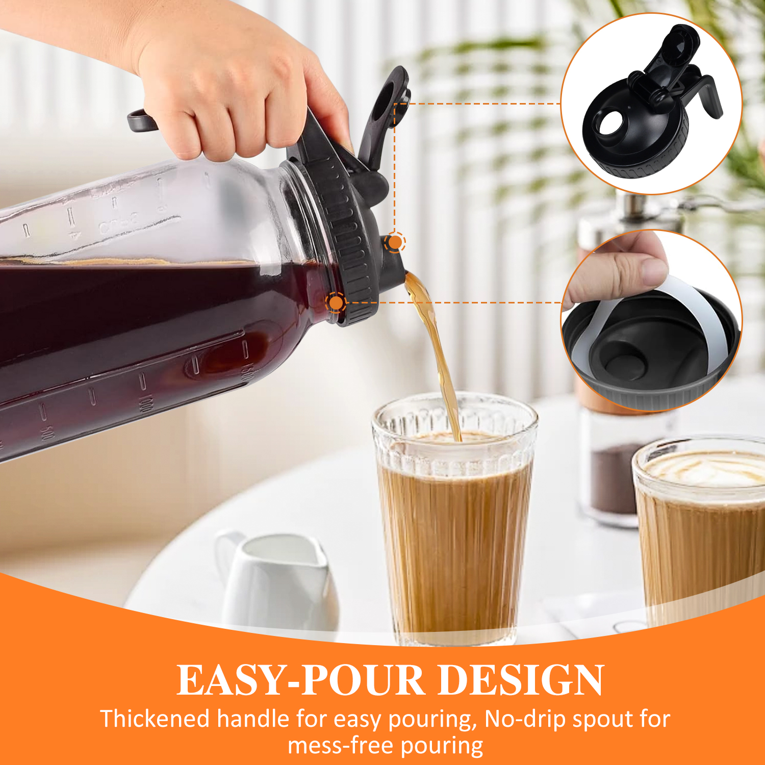 TINANA 64oz Cold Brew Coffee Maker with Stainless Steel Filter photo 5