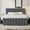 thumbnail image 2 of Bellemave Full Bed with Trundle and Storage, Upholstered Platform Bed with 3 Drawers, Wood Full Bed Frame with Tuffted Headboard for Teens Adult Bedroom（Gray）, 2 of 8