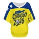thumbnail image 4 of Women's Football Graphic T-Shirt, Soccer Fans V-Neck Short Sleeve T-Shirt with Print, Soft Lightweight Soccer Apparel Shows Player Number for Soccer Tournament 2026 Dark Blue Size: 2XL, 4 of 5