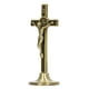 thumbnail image 2 of Cruz católica hecha a mano de aleación de zinc, crucifijo católico vertical de metal, cruz de pared con base extraíble, color cobre, 2 of 14
