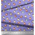 thumbnail image 2 of Soimoi Tissu Poly Georgette Triangle & Vache Imprimé Dessin Animé Tissu de Couture Yard 52 Pouces de Large, 2 of 3