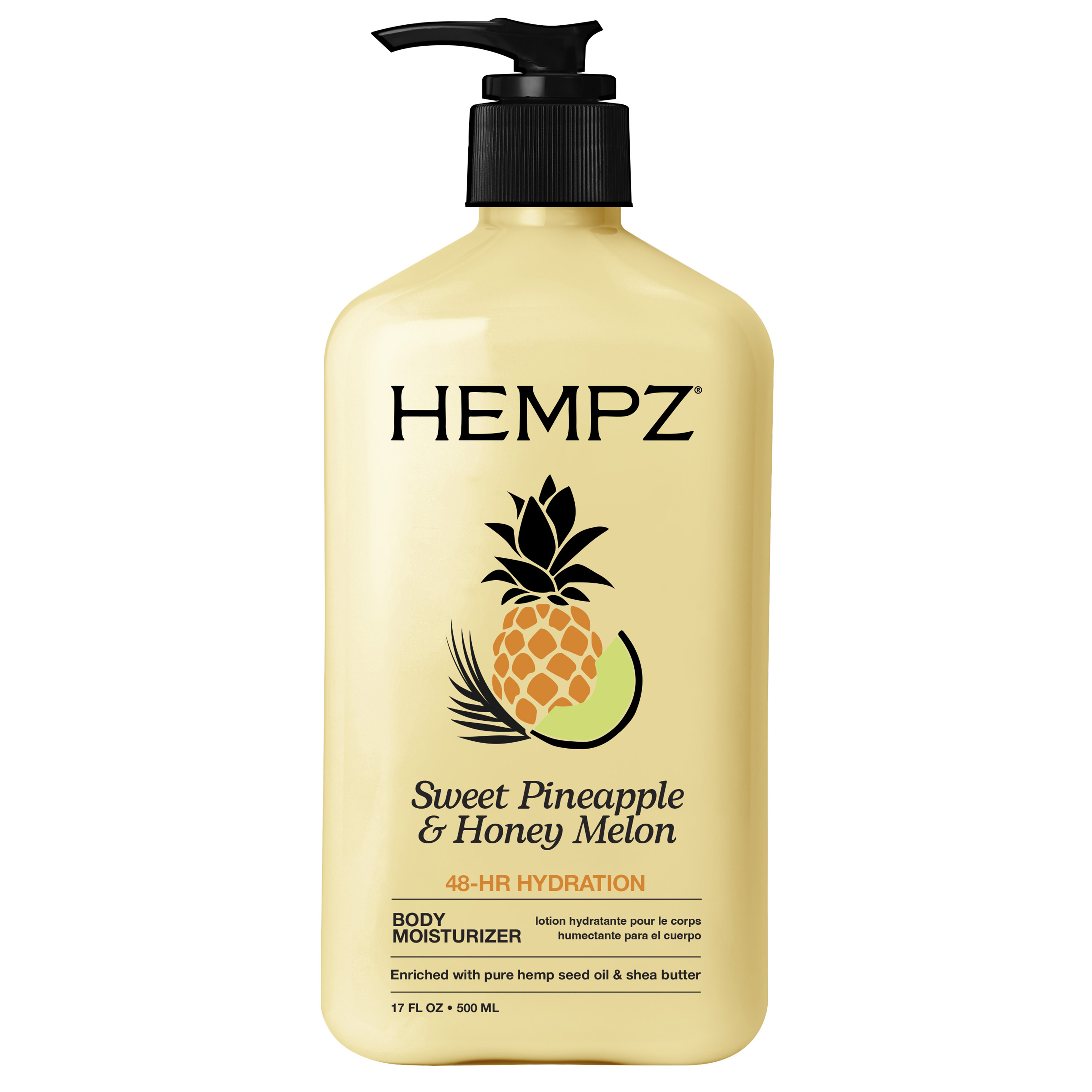 Hempz Body Lotion for Dry Skin, Hydrating Sweet Pineapple & Honey Melon, 17 fl oz