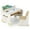 Brown+White, variant on Costway Kids Drawing Table & Chair Set for Reading Playing with Pens & Blackboard Eraser Blue