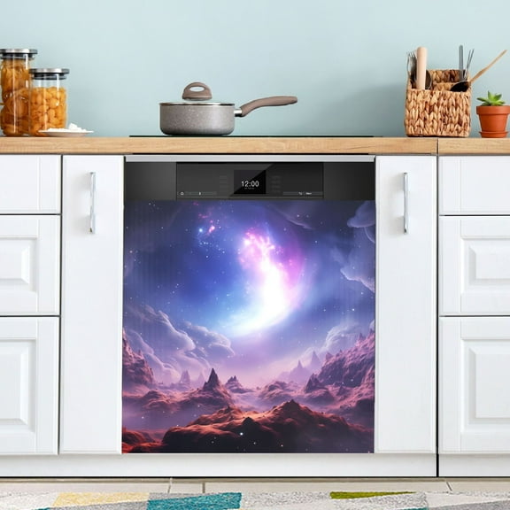 High Mountain and Aurora Dishwasher Magnet Cover Magnetic Fridge Door Cover Home Kitchen Decor 23"x 26"