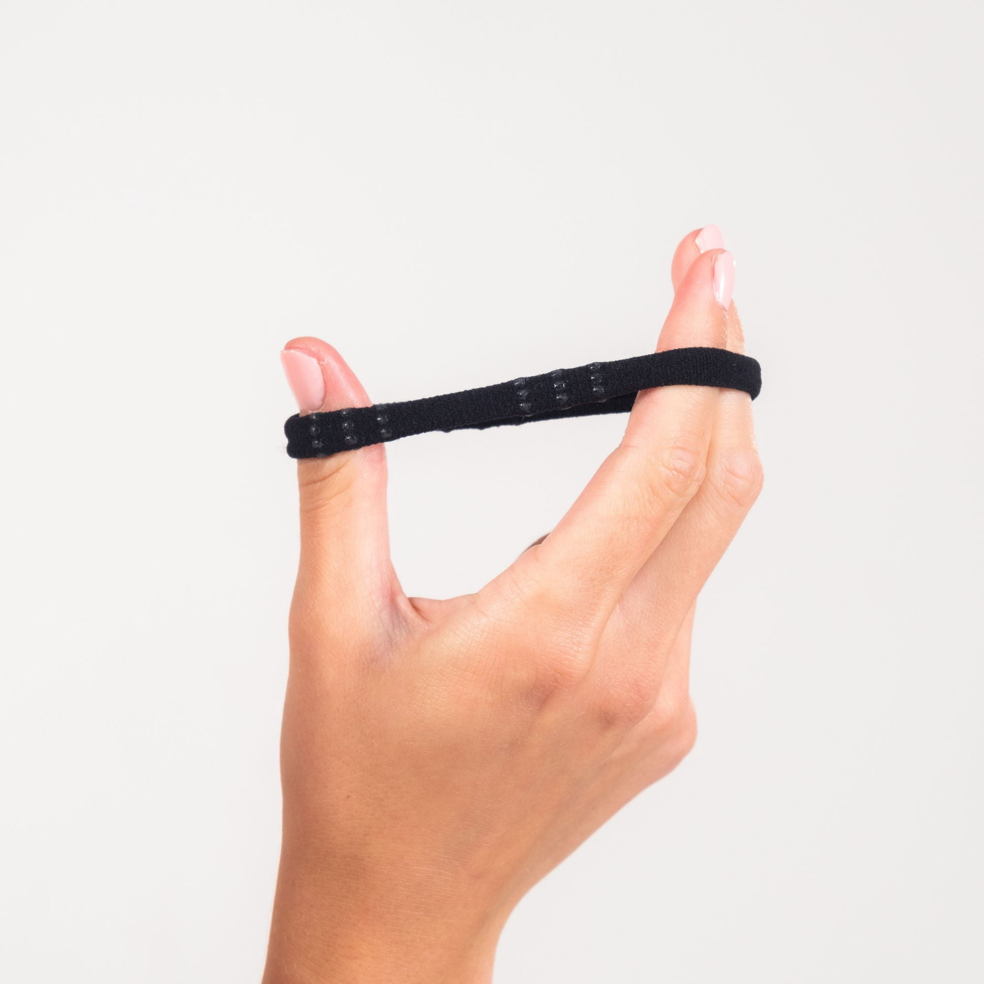 Gimme Xgrip Hair Bands, Ponytail Holder Hair Tie for Medium Hair, Black, 8 Ct