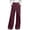 Wine, variant on OIOLOYJM Women's Wide Leg Wrap Pants Cotton Linen Button Front Elastic High Waisted Trousers Elegant Casual Beach Vacation Pants with Pockets Wine S