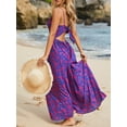 Cupshe Women's Long Swimwear, V neck Knot Print Maxi Beachwear Dress, A