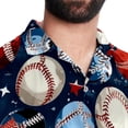 thumbnail image 5 of Baseball Men's Short Sleeve Poplin Shirts with Spread Collar Tops, Casual Printed Button Down Short Summer Beach Shirts for Men and Women, 5 of 6