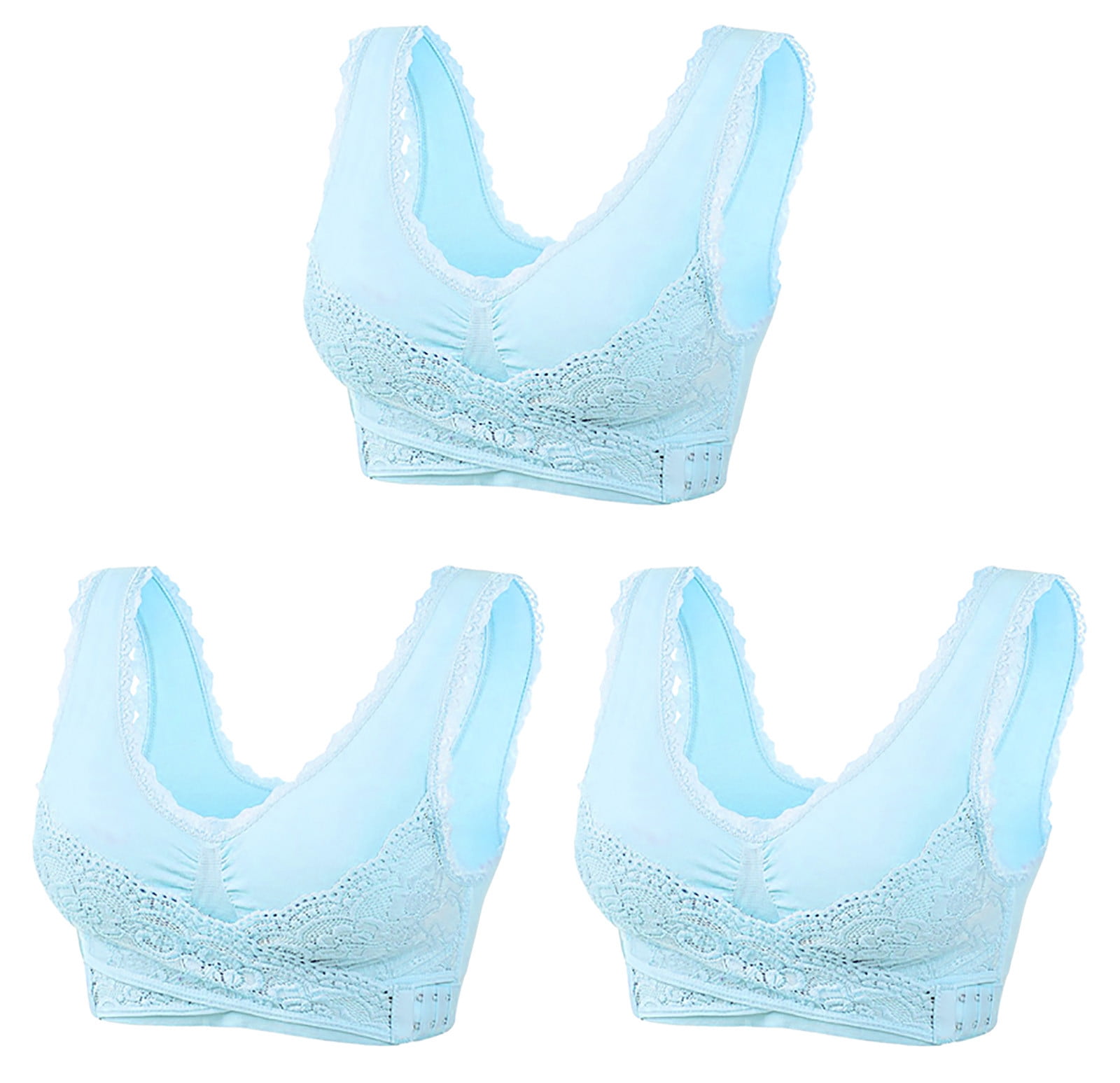 Kendally Bra, Front Criss Cross Bras Side Buckle Lace Sports Bras Wireless  Push Up Seamless Bra with Removable Pad (as1, Alpha, s, Regular, Regular,  Blue) at  Women's Clothing store