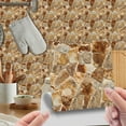Fokelyi 10cm x 10cm Rustic PVC Self-Adhesive Wall Tiles for Kitchen 20 ...