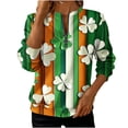 thumbnail image 2 of St. Patrick's Day Sweatshirt for Women Plaid Pattern Shamrock Graphic Quarter Zip Pullover Long Sleeve Classic Fit Festive Party Top, 2 of 5