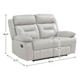 thumbnail image 7 of Lexicon Laconia Leather Double Reclining Love Seat in Silver, 7 of 7