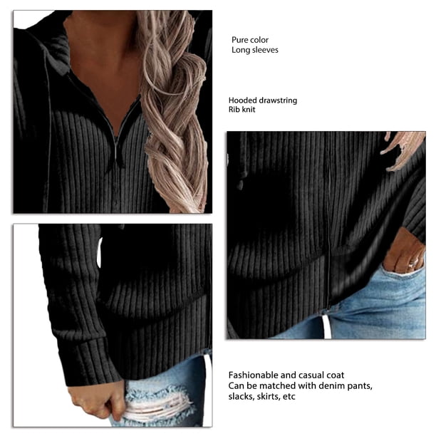 Sudaderas con capucha de manga larga con cremallera,Capa de suéter