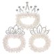 thumbnail image 1 of 3pcs Pearl Beaded Hair Scrunchies Elastic Hair Ties Pearl Crown Hair Tie Girls Ponytail Holders, 1 of 4