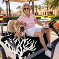 thumbnail image 3 of Golf Cart Seat Covers for 2 Seater,Coral Black Microfiber Cart Seat Towel Blanket,Coastal White Ocean Marine Nautical Beach Absorbent Breathable Non Slip Bench Seats Protector for Golf Course 51"x31", 3 of 9