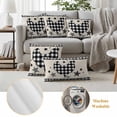 thumbnail image 6 of Chicken Hen Outdoor Waterproof Pillow Covers, Rooster Animals Farmhouse White Black Plaid Vintage Decorative Rectangle Throw Pillowcase Sofa Cushion Sham for Patio/Couch/Chair, 20"x12" 2 Pack, 6 of 8