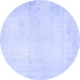 thumbnail image 1 of Ahgly Company Indoor Round Solid Blue Modern Area Rugs, 4' Round, 1 of 4