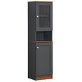 thumbnail image 1 of Hodedah 63" Tall Slim Open Shelf Plus Top Kitchen Pantry in Gray-Oak Wood, 1 of 4