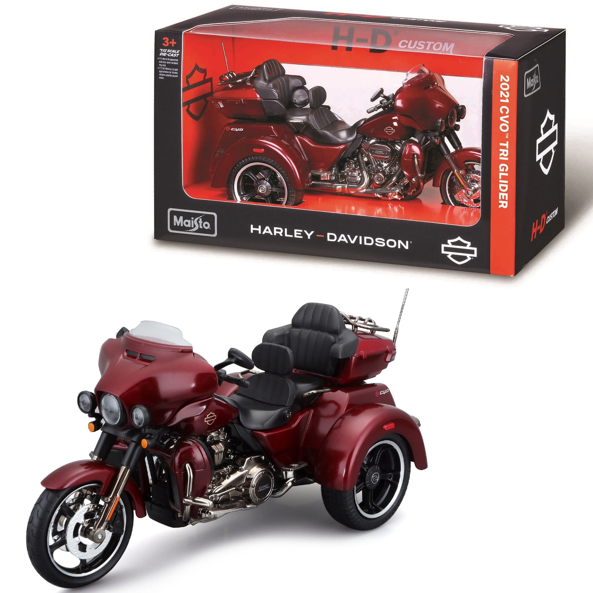 Maisto Harley Davidson 2021 CVO Tri Glide Diecast Motorcycle, 1:12