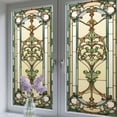 thumbnail image 6 of European Style Stained Glass Window Film, Decorative Privacy Window Film, Static Cling Removable Glass Cover Sun Blocking Anti UV for Home Bathroom Living Room 17.7x 39.4 Inches, 6 of 7